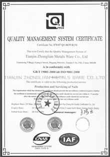 iso9001 Certificate